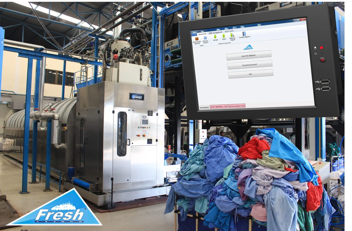 textile rental laundry workflow: Textile rental and industrial laundry processing workflow