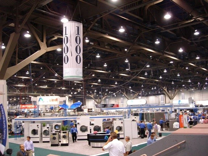 Clean Show exhibition floor with laundry equipment